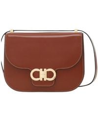 Ferragamo - Double Gancini North-South Crossbody Bag - Lyst