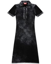 DIESEL - M-Lourens Logo Embroidered Midi Polo Dress - Lyst