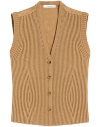Max Mara - V-Neck Button-Up Gilet - Lyst