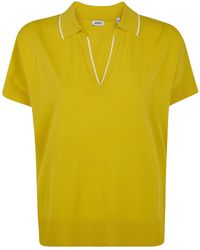 Aspesi - Contrast-Trim Polo Top - Lyst