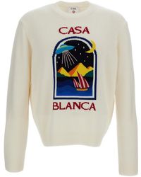 CASABLANCA - Graphic-Jacquard Wool Sweater - Lyst