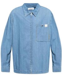 Lanvin - Zipper Denim Shirt - Lyst