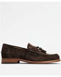 Tod's - Logo-Debossed Suede Loafers - Lyst