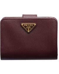 Prada - Small Saffiano Leather Wallet - Lyst