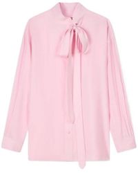 KENZO - Long Sleeved Tied-Neck Shirt - Lyst