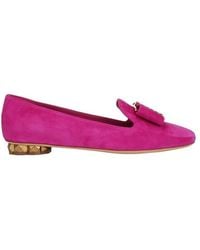 Ferragamo - Bow Tie Flat Shoes - Lyst