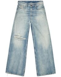 DIESEL - 1996 D-Sire 09H58 Distressed Wide-Leg Jeans - Lyst