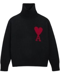 Ami Paris - Roll-Neck Knitted Jumper - Lyst