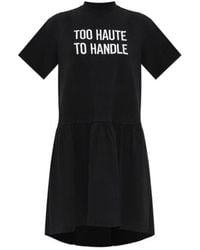 Moschino - Slogan Embroidered Mini Dress - Lyst