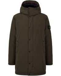 Stone Island - Midlength Hooded Coat - Lyst