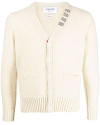 Thom Browne - Stripe-Detail V-Neck Cardigan - Lyst