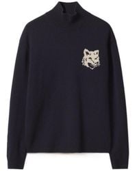 Maison Kitsuné - Maison Kitsuné Fox Head Intarsia-Knit Turtleneck Jumper - Lyst