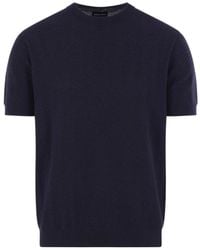 Giorgio Armani - Crewneck Short-Sleeved Ribbed T-Shirt - Lyst