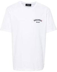 DSquared² - Logo-Embroidered Crewneck T-Shirt - Lyst
