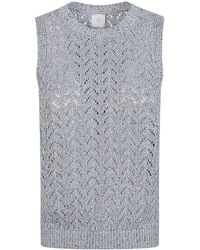 Eleventy - Open-Knit Sleeveless Knitted Top - Lyst