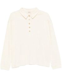 KHAITE - Long-Sleeved Knit Polo Shirt - Lyst