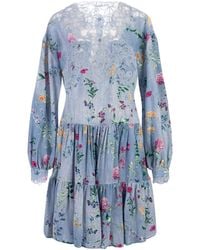 Ermanno Scervino - Floral-Print Silk Mini Dress - Lyst
