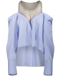 GIUSEPPE DI MORABITO - Striped Crystal-Embellished Blouse - Lyst
