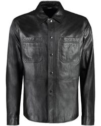 Dolce & Gabbana - Button-Up Leather Shirt - Lyst