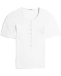 Lemaire - Buttoned Ribbed Short-Sleeved Top - Lyst
