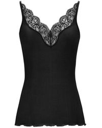 Saint Laurent - Laced Ribbed Tank Top - Lyst