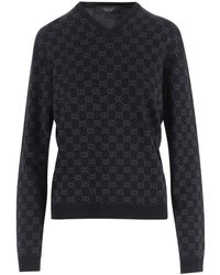 Gucci - Fine Knit Viscose Gg Jacquard Sweater - Lyst