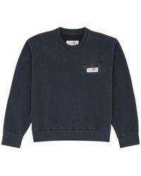 MM6 by Maison Margiela - Logo Patch Crewneck Sweatshirt - Lyst