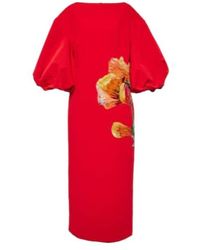 Safiyaa - Amira Embroidered Floral Midi Dress - Lyst