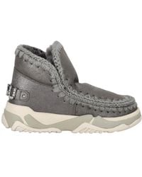 Mou - Logo Details Round-Head Short Boots - Lyst