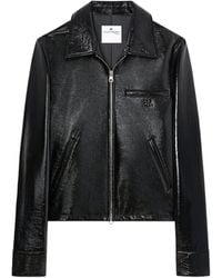 Courreges - Courrèges Logo Embossed Zip-Up Vinyl Jacket - Lyst