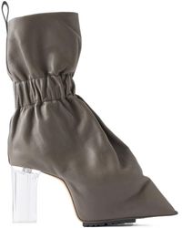 Rick Owens - Taquito Gathered Leather Ankle Boots - Lyst