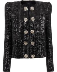 Balmain - Tweed Sequin Embellished Jacket - Lyst