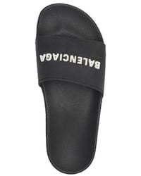 Balenciaga - Logo Printed Slide Sandals - Lyst