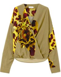 Dries Van Noten - Pattern-Printed Draped Top - Lyst