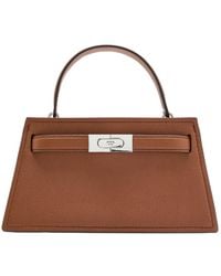 Tory Burch - Lee Radziwill Mini Pebbled Leather Top Handle Bag - Lyst