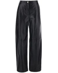 Max Mara - Legno Wide-Leg Leather Trousers - Lyst