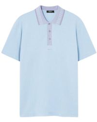 Versace - Greca-Collar Short-Sleeved Polo Shirt - Lyst