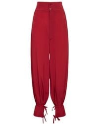 Alexandre Vauthier - High-Waisted Crepe Casual Pants - Lyst