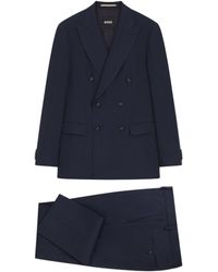 BOSS - Boss Linen Blend Double-Breasted Suits - Lyst