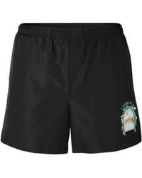 CASABLANCA - Elastic Waist Swim Trunks - Lyst