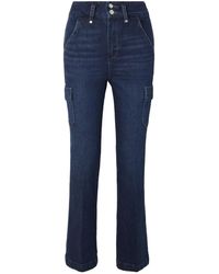 PAIGE - High-Rise Flared Cargo Jeans - Lyst