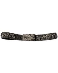 Miu Miu - Embroidered Duchesse And Leather Belt - Lyst