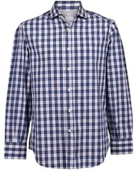 Brunello Cucinelli - Checked Cotton Shirt - Lyst