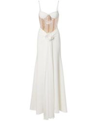 David Koma - Floral-Appliqué Sequined Bustier Gown - Lyst