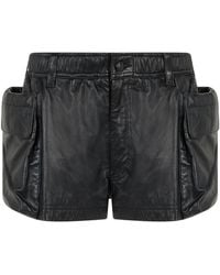 R13 - Leather Cargo Shorts - Lyst