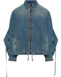 Egonlab - Convertible Hooded Zip-Up Denim Jacket - Lyst