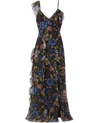 Veronica Beard - Madeline Ruffled Floral-Print Silk-Voile Maxi Dress - Lyst