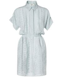 Fendi - Pequin Burnout Tied-Waist Shirt Dress - Lyst