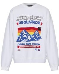 DSquared² - Ski Pass Graphic-Print Crew-Neck Cotton Sweatshirt - Lyst