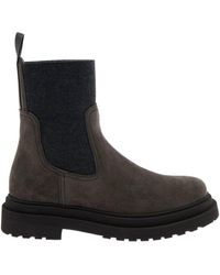 Brunello Cucinelli - Round Toe Chelsea Boots - Lyst